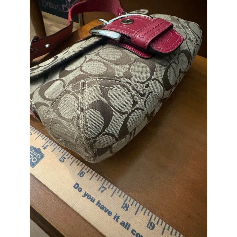 Coach Signature Soho Flap Shoulder Bag | Pink Accent | Y2K - Picture 5 of 7